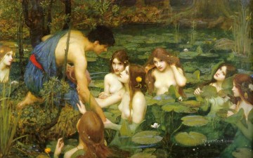 greek Painting - Hylas and the Nymphs Greek female John William Waterhouse